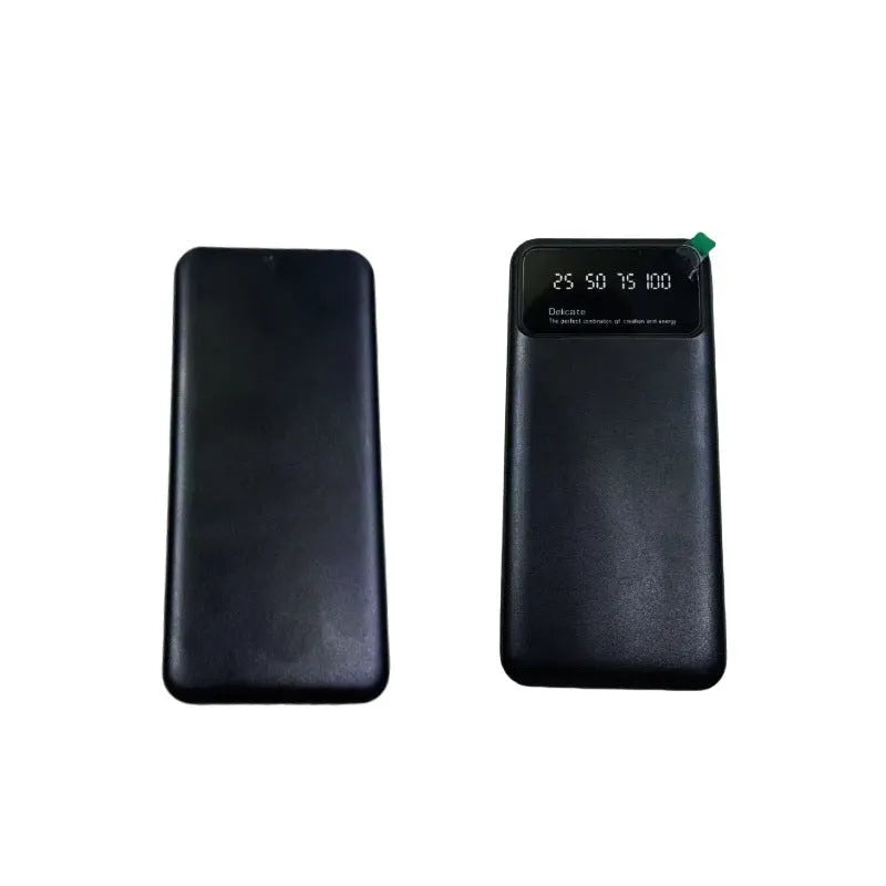 Black ultra-thin 10000mAh power bank with creative design measuring 67x14x140mm