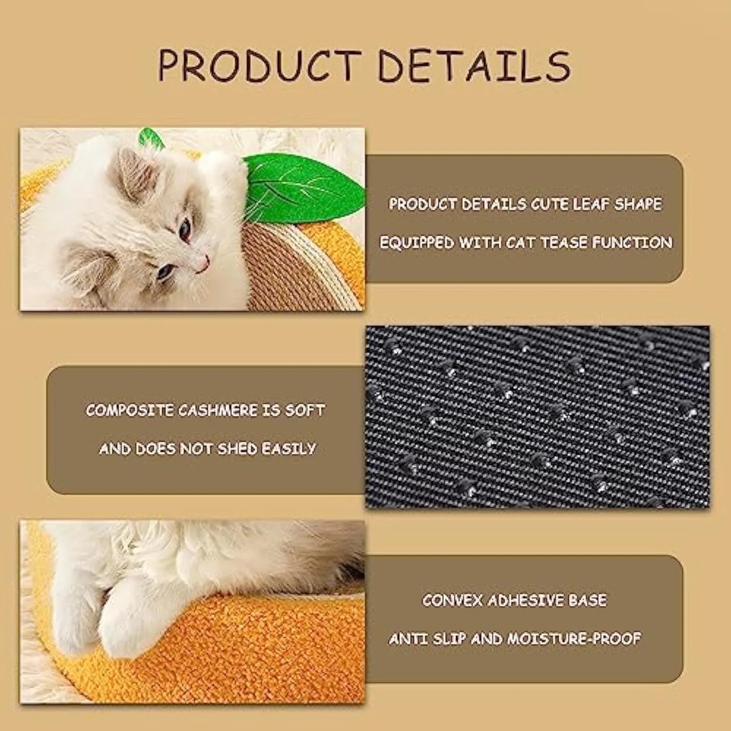 Round yellow fruit-shaped sisal cat scratching board with bed