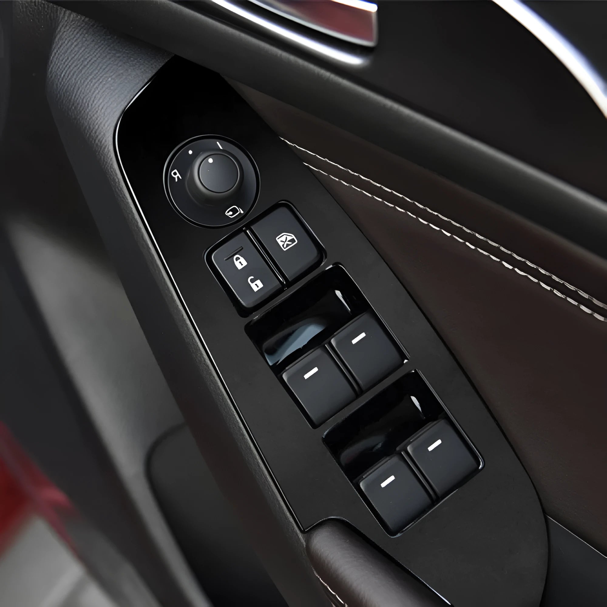 Four TPU protective films for car door control panel glass switches on 2014-2019 vehicles