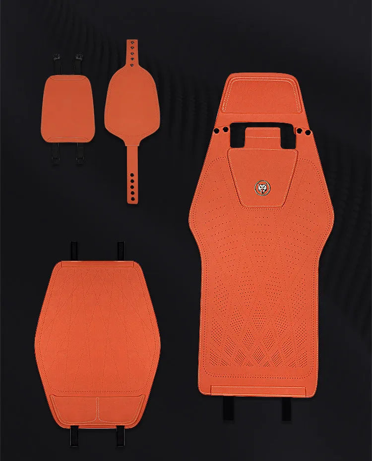 Ultra thin fur car seat cover with gradient hole technology in Hermes orange colour