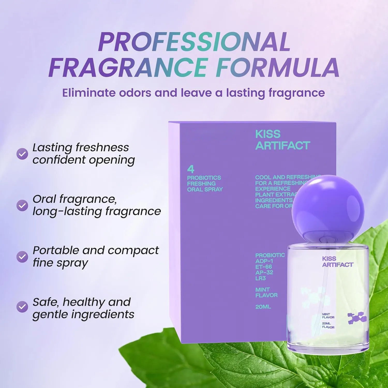 20ml portable probiotics oral spray bottle for hydrating oral care