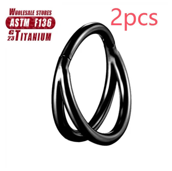 Titanium alloy nose ring body jewellery in silver colour showing circular design with 1.2mm diameter