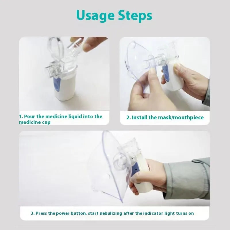Plastic columnar USB handheld nebuliser with single fog outlet for household use