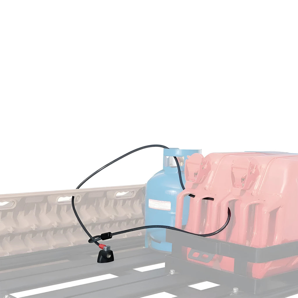 Steel cable lock with plastic coating for roof platform equipment security