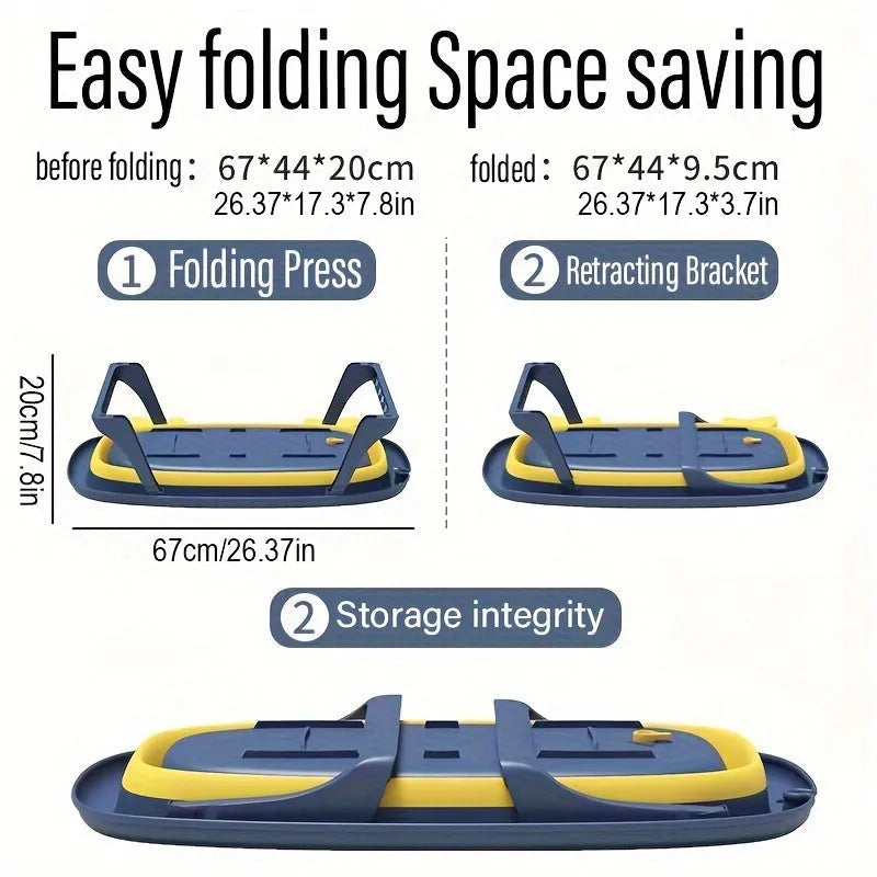 Blue portable foldable pet bathing tub for small cats and dogs.