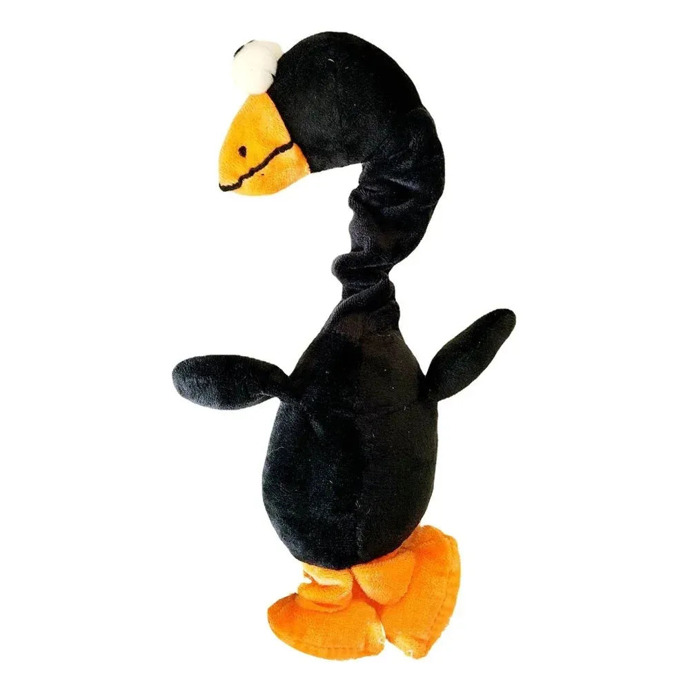 Screaming chicken sound squeaky dog chew toy in black, green, or orange.
