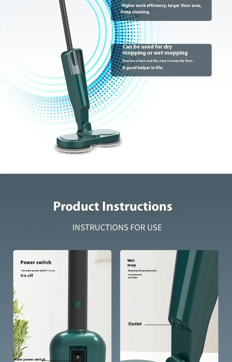 Wireless robotic floor cleaner with sweeping and mopping functions in S5 Green colour
