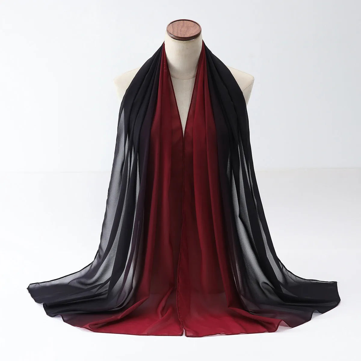 Women's bubble towel texture summer scarf in polyester chiffon showing colour options and 175cm length