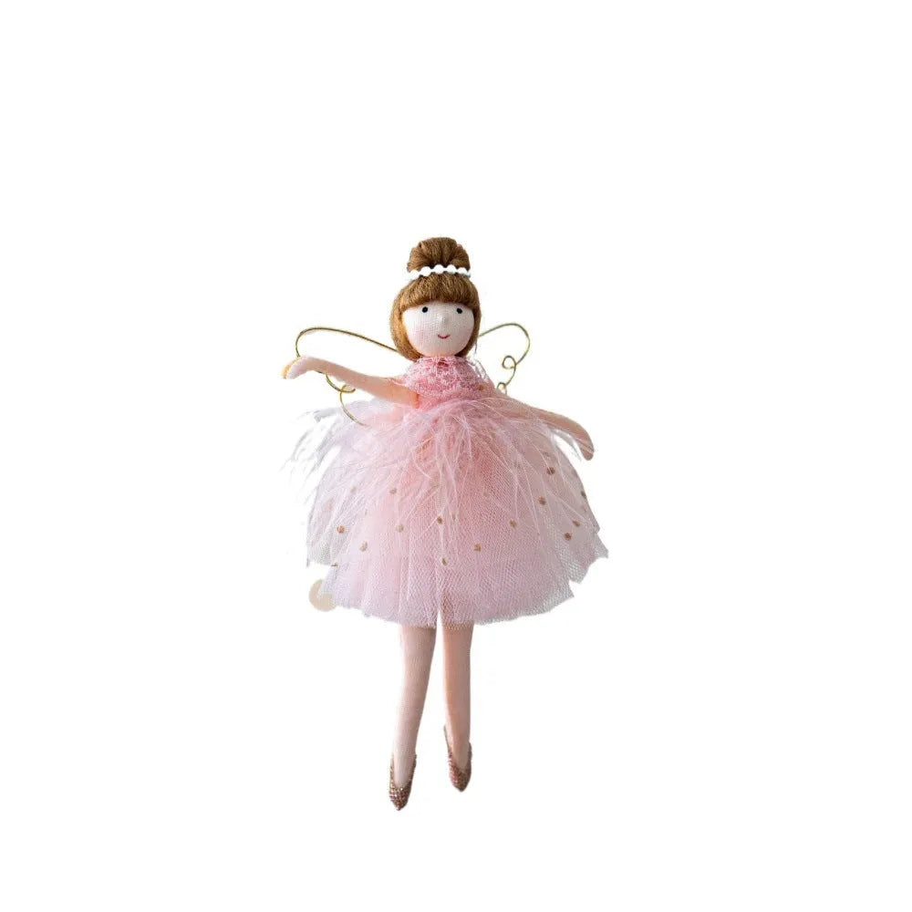 Pink and white cloth ballet angel plush doll pendant with modern simple style