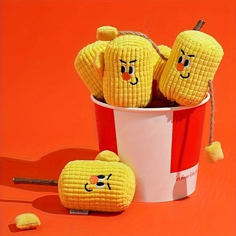 Natural corn cob cat chew toy with dimensions 7x6x15cm for dental care