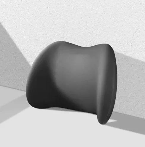 Memory cotton car headrest and back cushion set in black, green, grey, or pink colours.