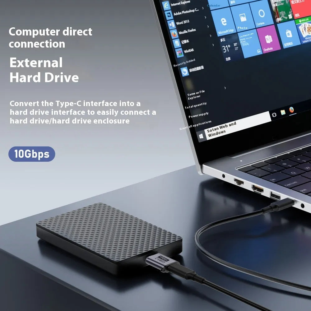 Set of four Micro B to USB and Type-C adapter converters for data transfer and charging.