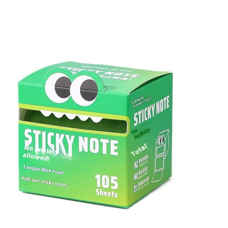 Boxed pearl gradient transparent pull-out sticky notes with 105 pages in various colours like Morandi and Sea Salt Smoothie for students.
