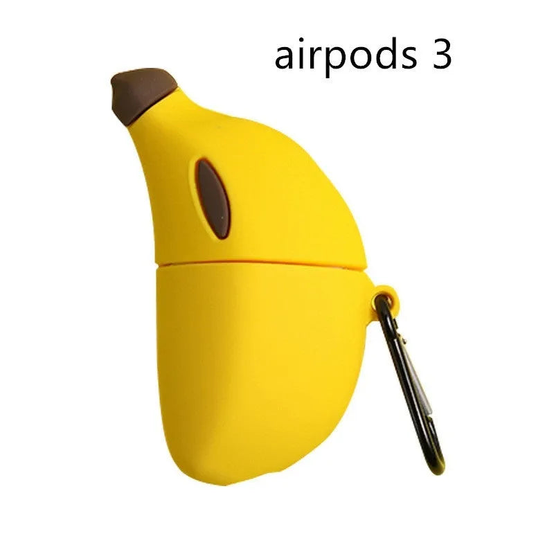 Yellow banana design silicone protective case for AirPods 3rd generation wireless headphones