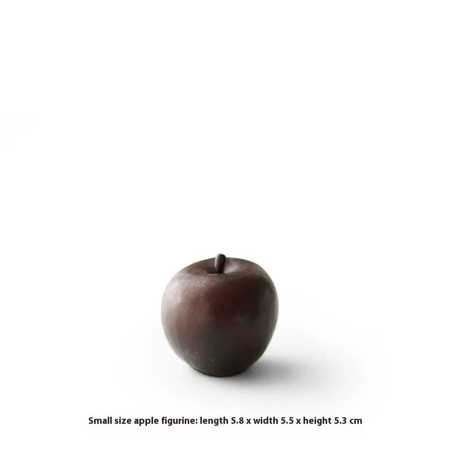 Ceramic apple desktop ornament with retro Chinese simulation design in large and small size options