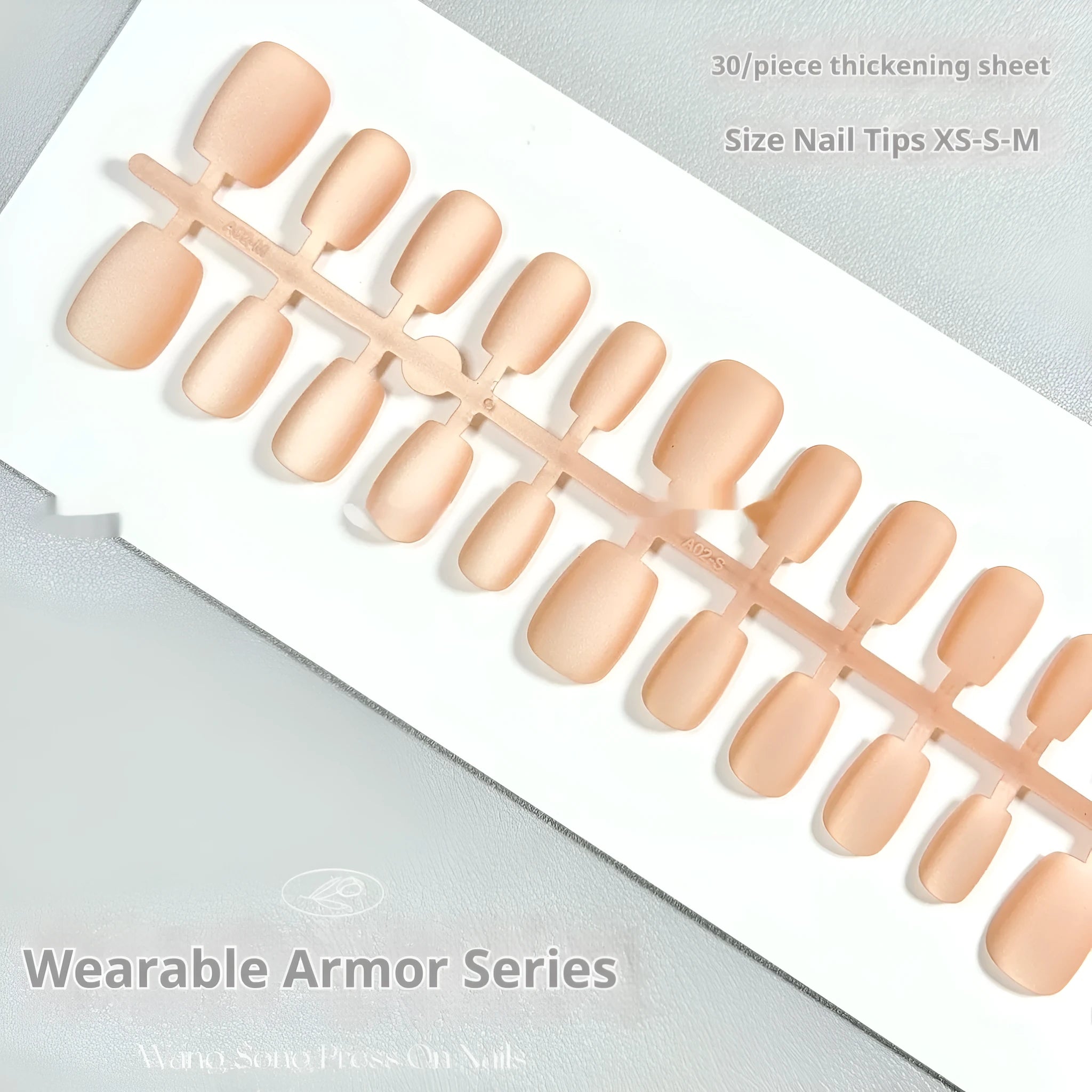 Velvet frosted Cat's Eye false nail tips in Short Ladder XS, S, M sizing for Aurora armour manicures