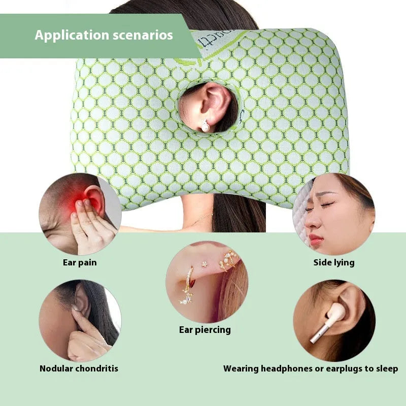 Single-hole ear pillow for salon use with detachable cover, shown in Boer Gray colour.
