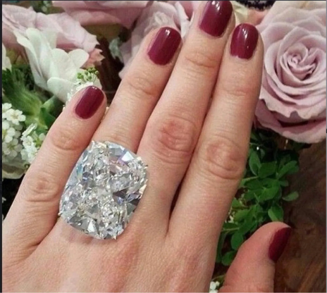 Women's geometric square ring with inlaid diamond detail in white gold colour finish
