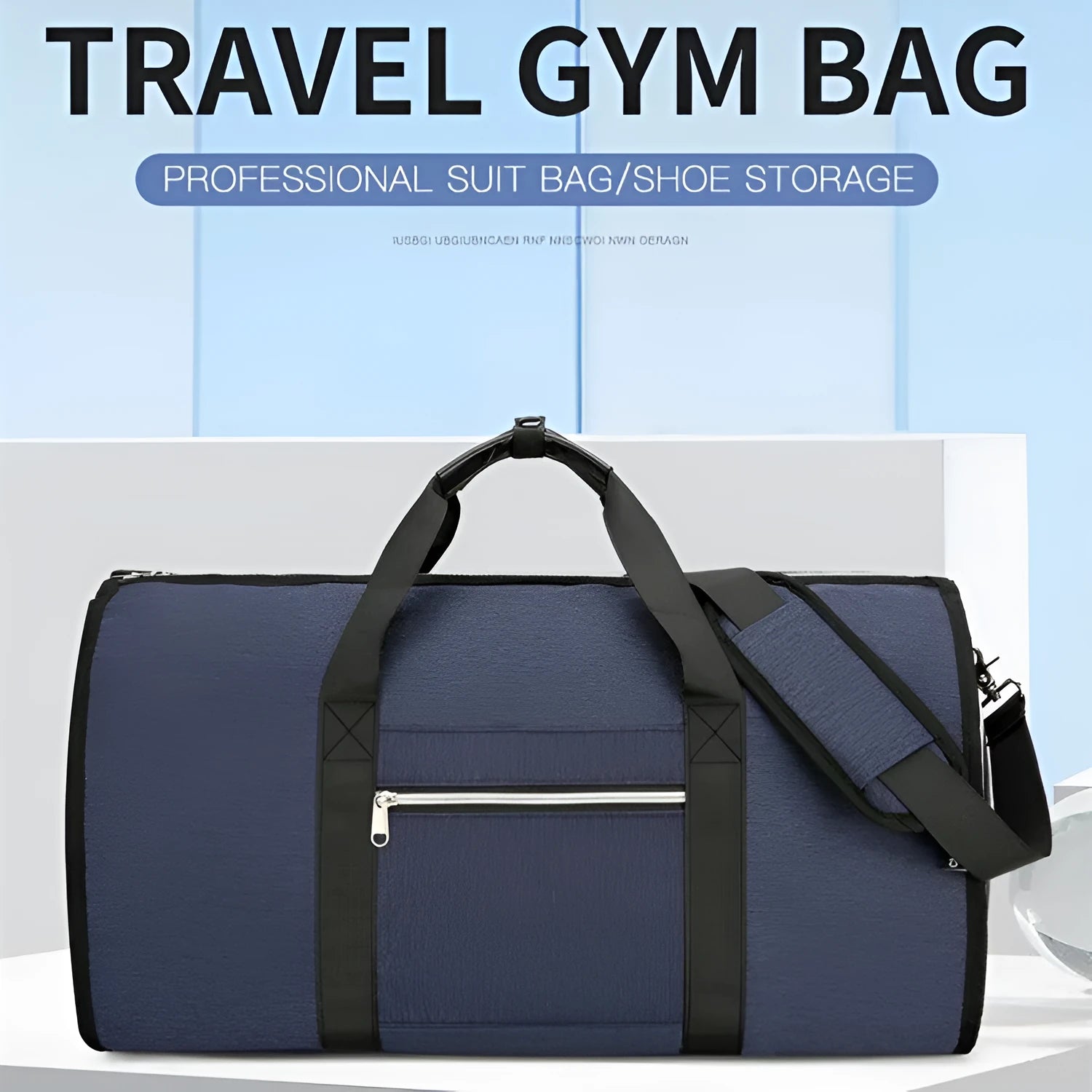 Oxford cloth business sports bag with dry wet separation compartments in grey colour option