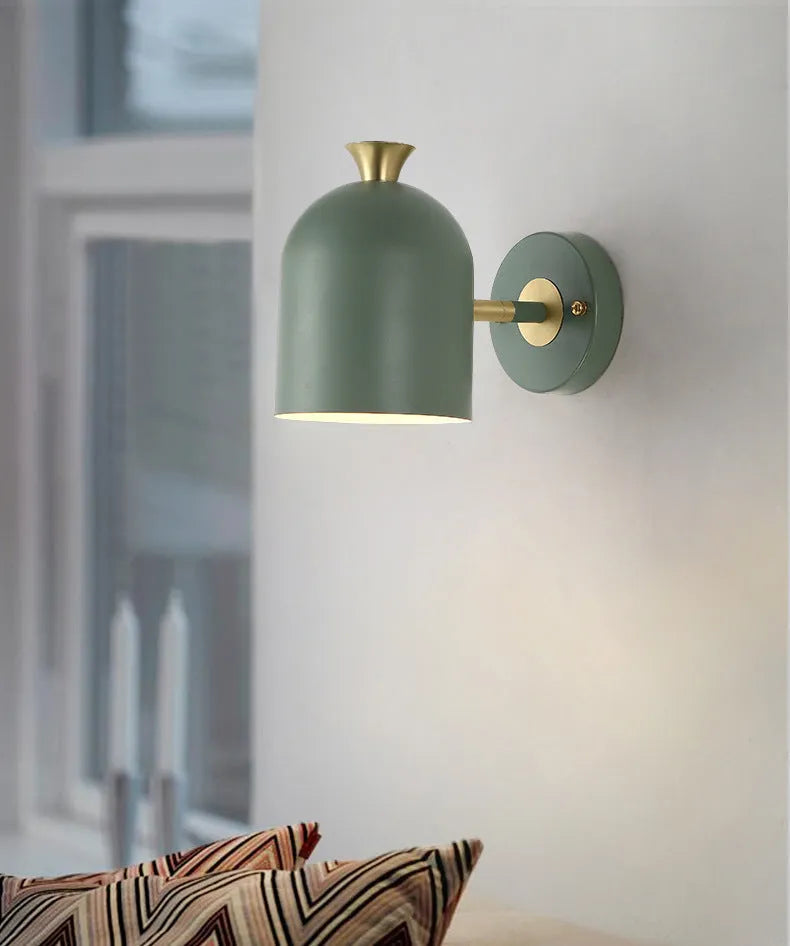 Aluminium bedside wall lamp with LED mirror front in 250mm size