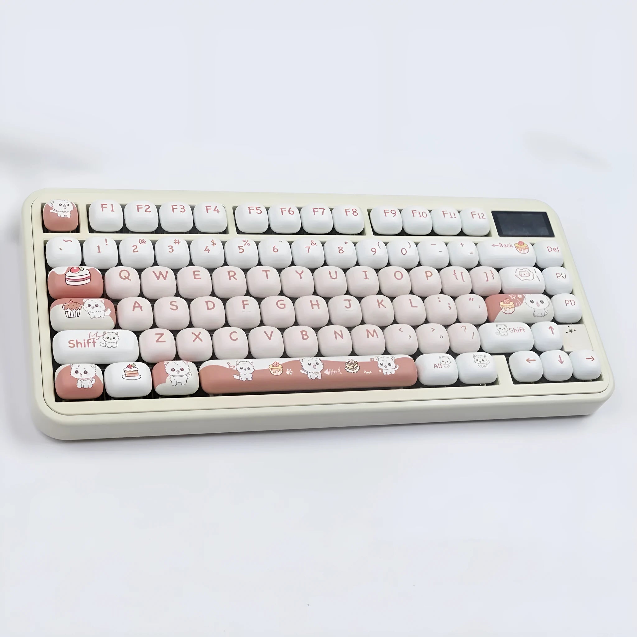 Dessert Cat cartoon mechanical keyboard key caps with food-themed sublimation artwork