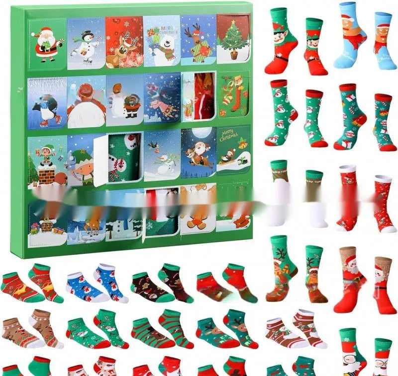 Christmas socks blind box containing random resin plastic ornament for holiday decorations