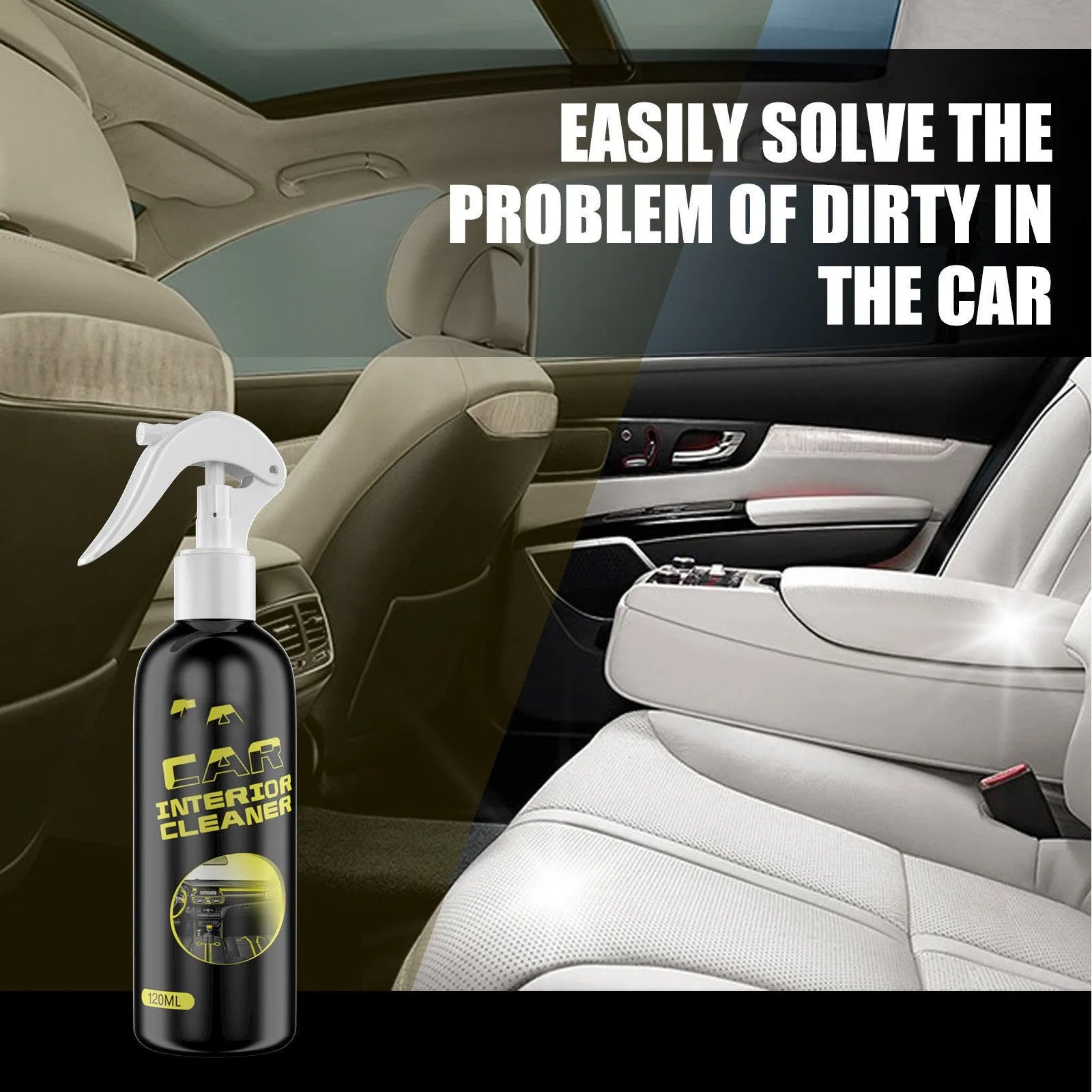 120ml car interior renovation cleaner bottle for leather and plastic dashboard cleaning