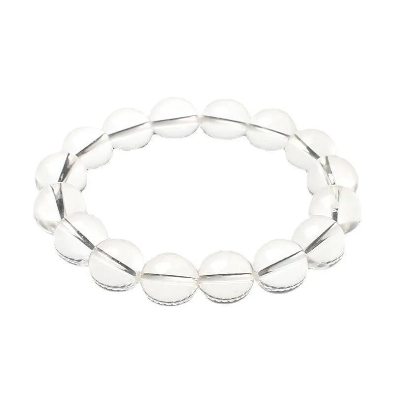Old mine white crystal bead bracelet with natural Donghai materials in geometric design