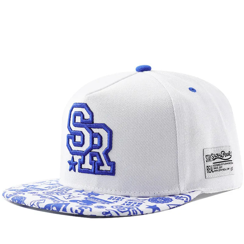 Cotton baseball cap with letter embroidery in black colour showing adjustable strap