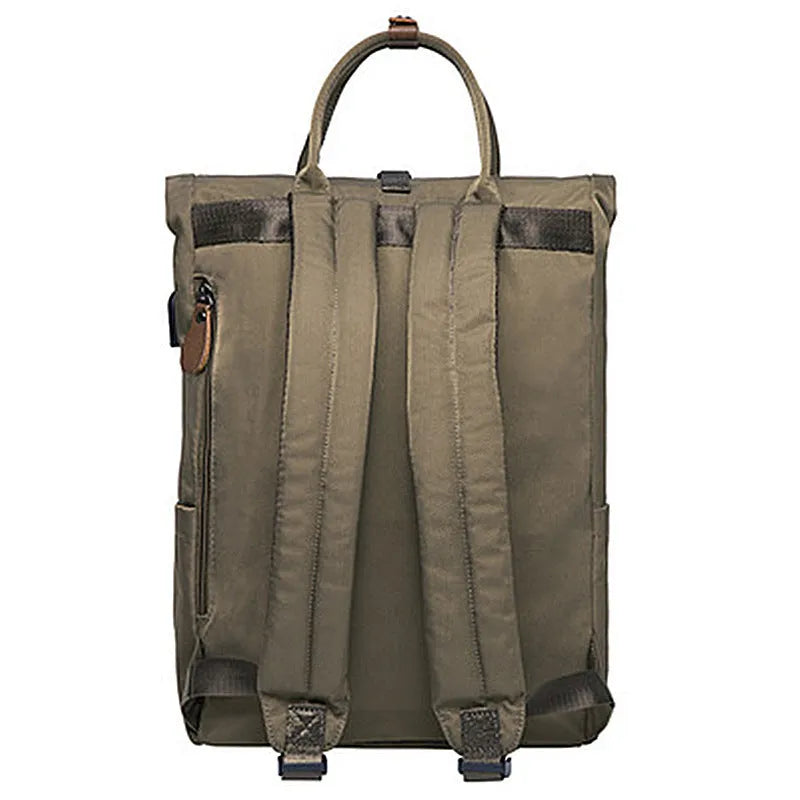 Casual polyester backpack in black, dark grey, or green with 20L capacity and internal computer pocket.