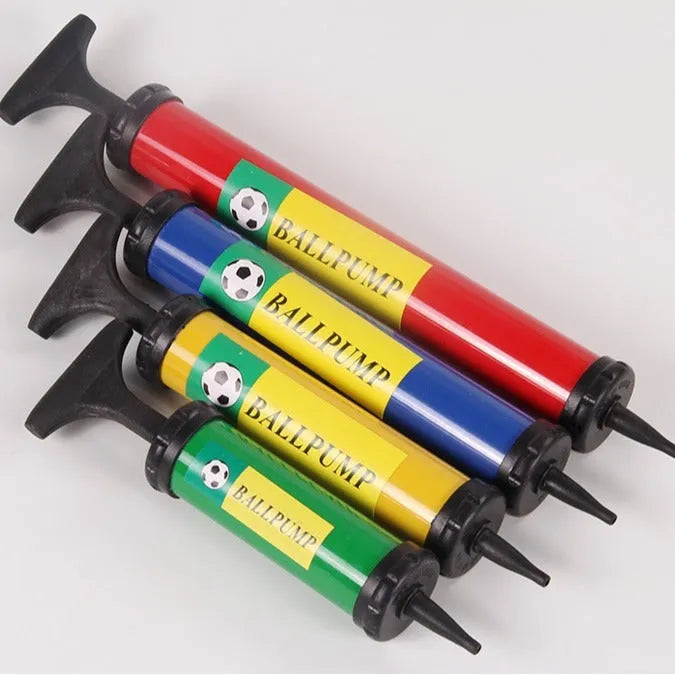 Mixed colour manual plastic hand pump for inflating sports balls and balloons