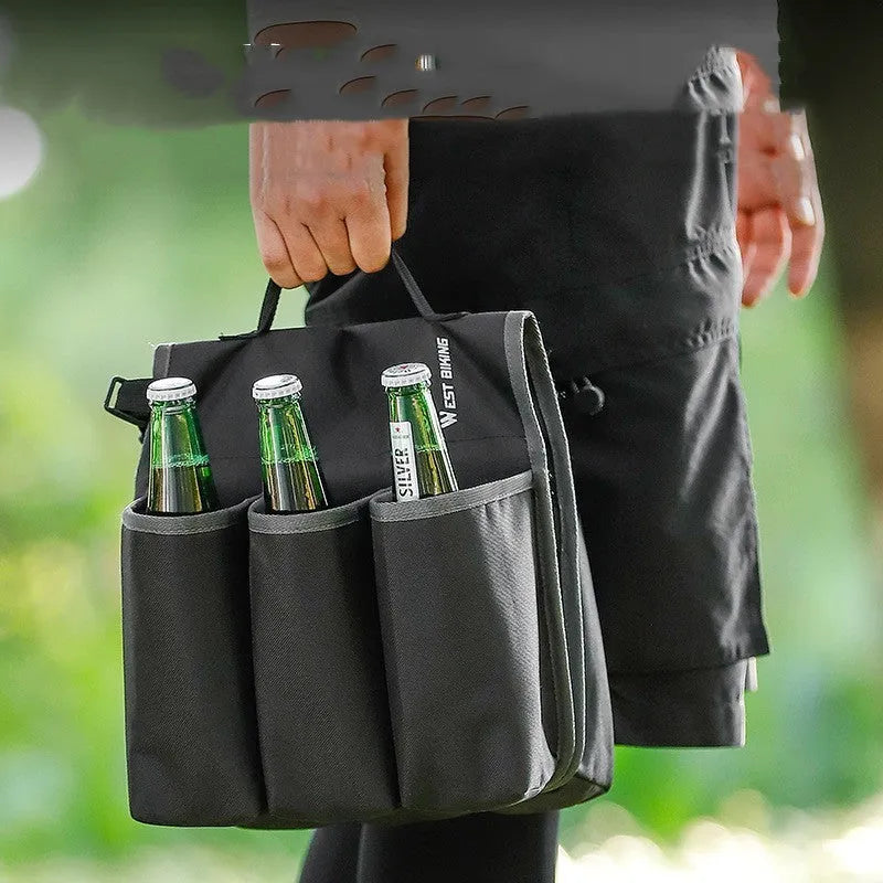 Bicycle double-sided beverage anti-scratch shelf bag in black or blue orange colour