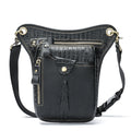 Men's vintage leather satchel bag in crazy horse leather with distressed finish and shoulder strap