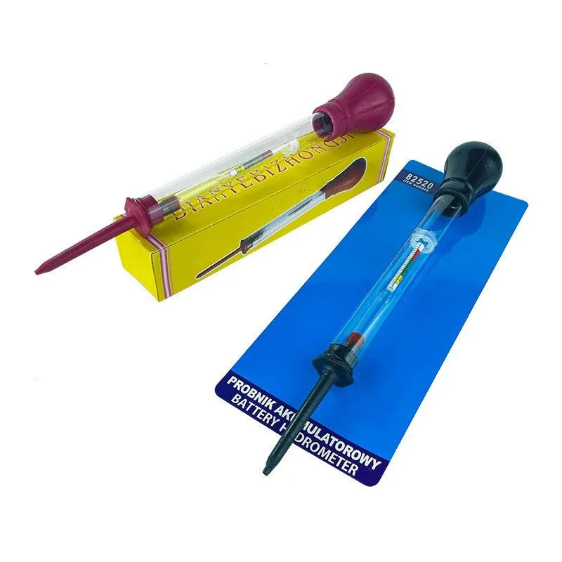 Glass electrohydraulic hydrometer for automobile battery testing with 330mm length and suction mechanism