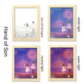 USB LED picture frame night lamp with landscape artwork in plastic frame
