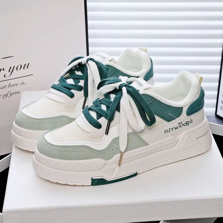Children's platform sneakers with cross straps and thick rubber soles in beige colour