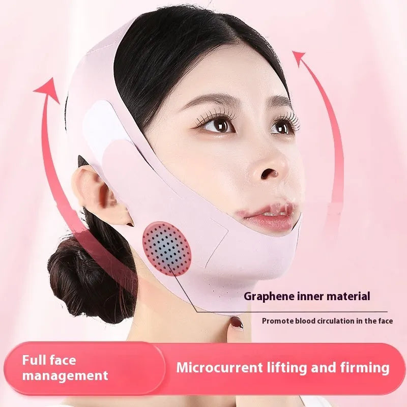 Small V face shaping mask in purple or green graphene colours for facial lifting and tightening