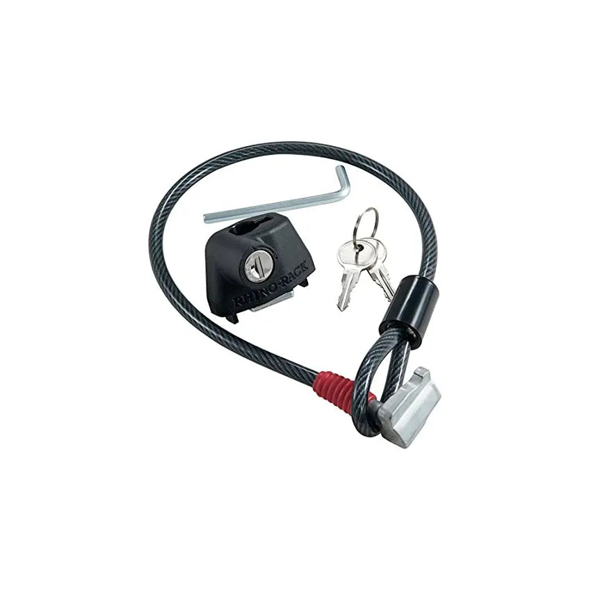 Steel cable lock with plastic coating for roof platform equipment security