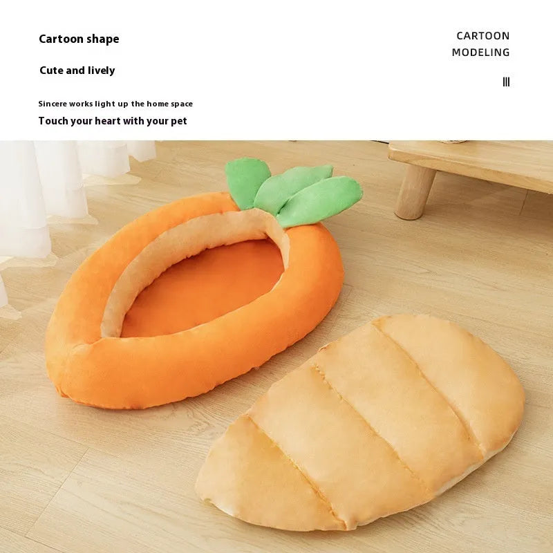 Carrot-themed removable washable cloth dog mattress and cat litter mat in M and L sizes