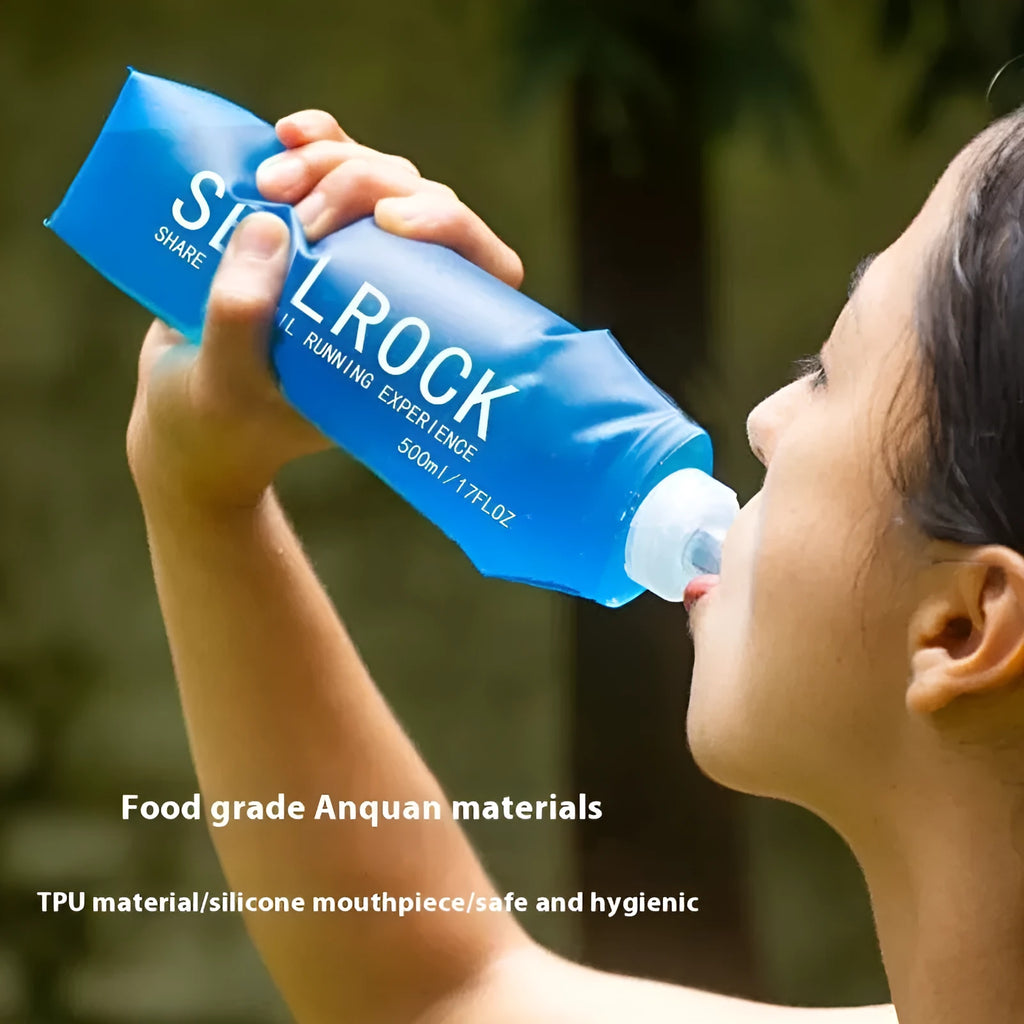 Plastic portable drinking straw with suction tube for outdoor hydration