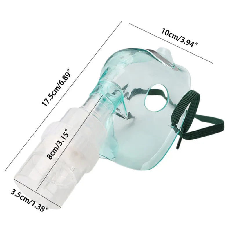 Soft rubber mask strap adjuster clip shown securing a blue face mask.