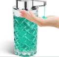 Automatic soap dispenser with silver finish and USB Type-C charging port