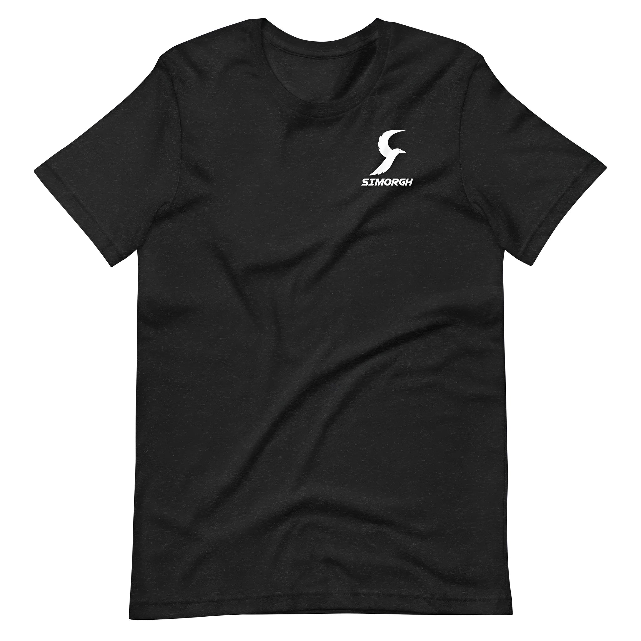 Black cotton short sleeve t-shirt with round neck and straight cut design