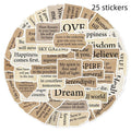 Torn English text decorative stickers for laptops in waterproof PVC material
