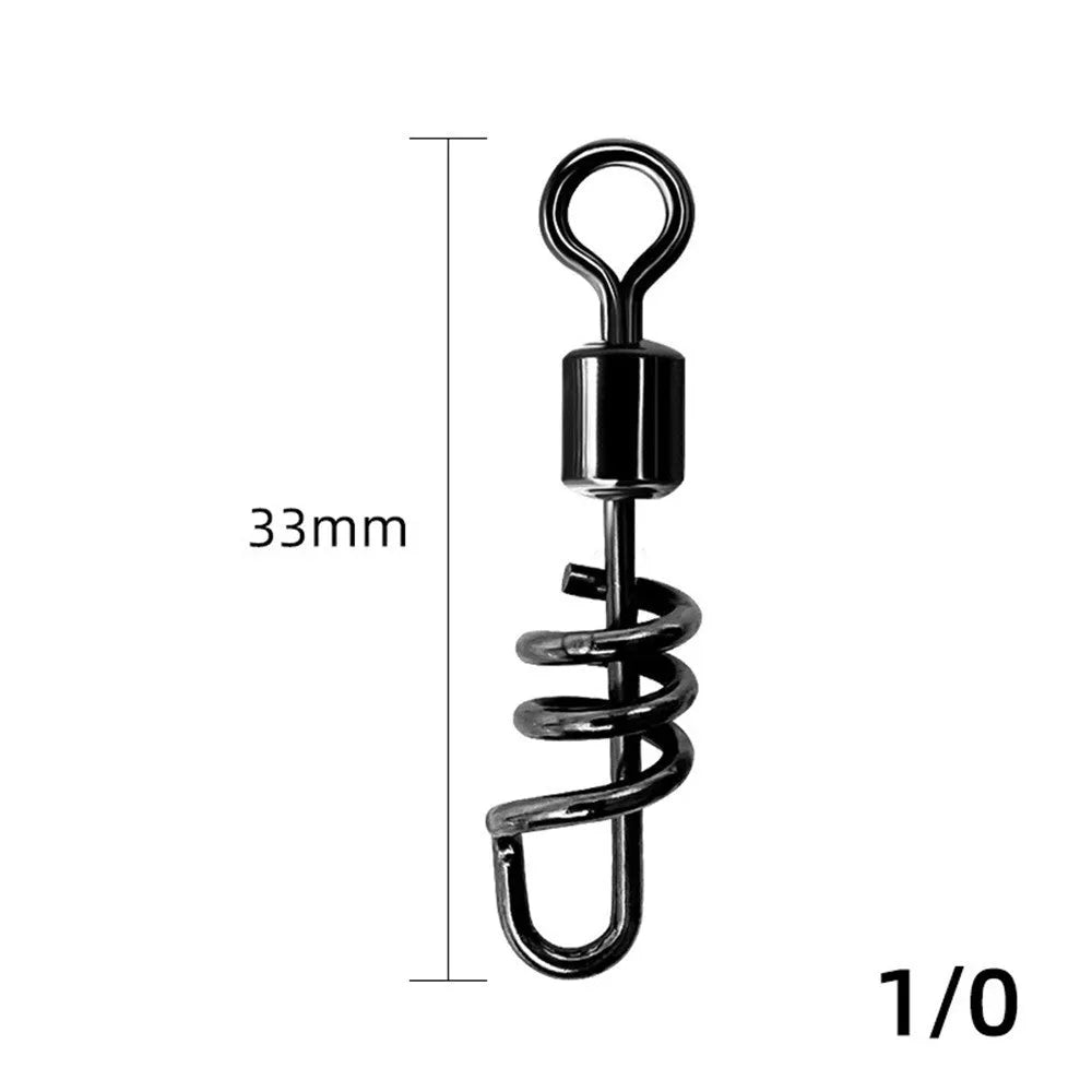Stainless steel 8-shaped fishing swivel connector for reducing line twist