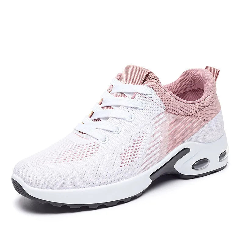 Women's flyknit running shoes with stripe pattern in multiple colour options