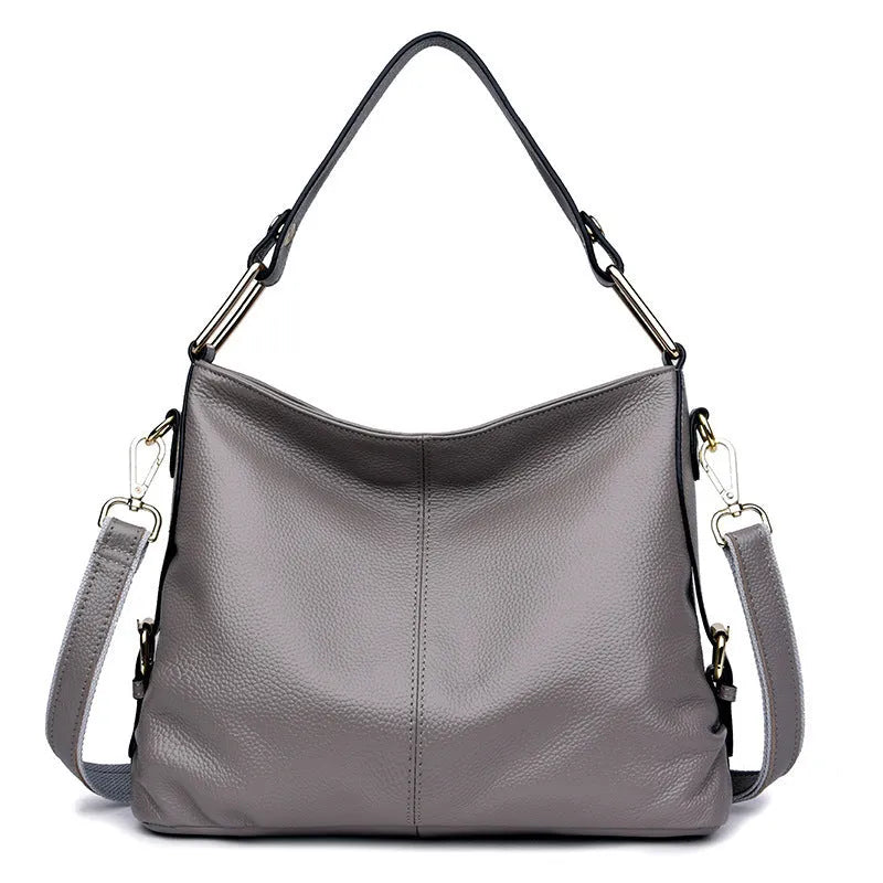 Genuine leather crossbody bag in vertical square silhouette with internal organisation compartments