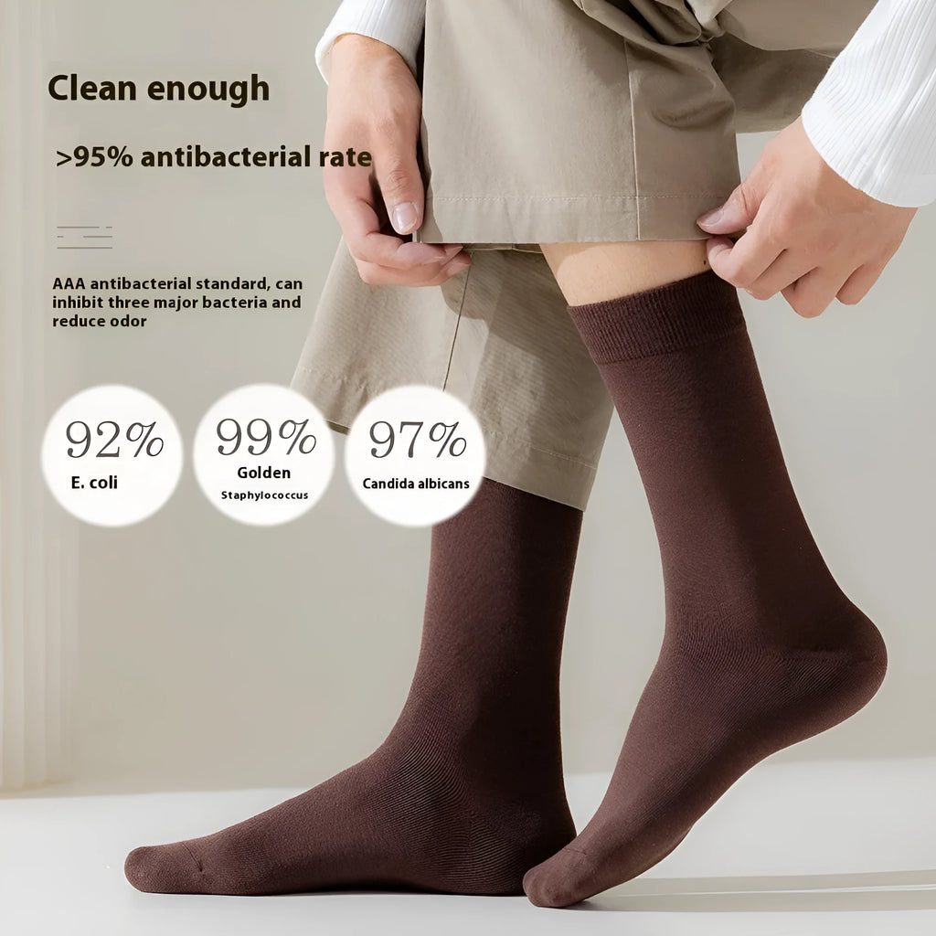 Men's mid-calf business socks in pure combed cotton available in multiple solid colours