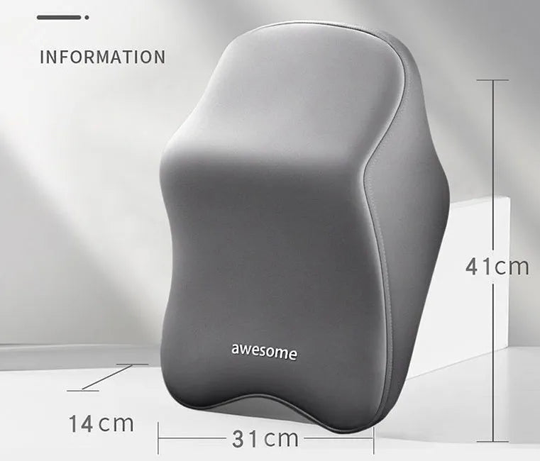 Car headrest and lumbar support memory foam pillow set in four colour options