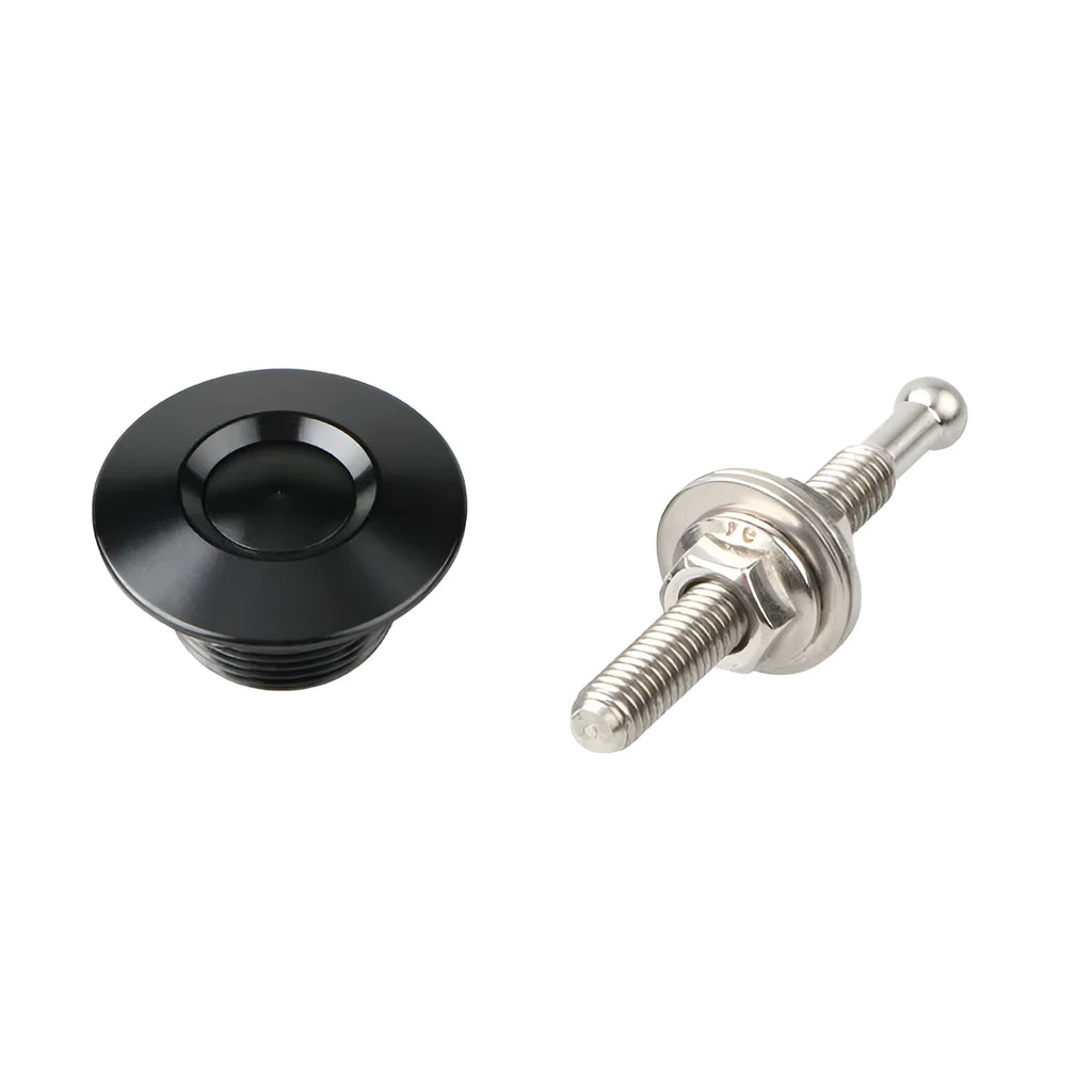 30mm aluminium engine cover lock in five colour options showing screw and nut components